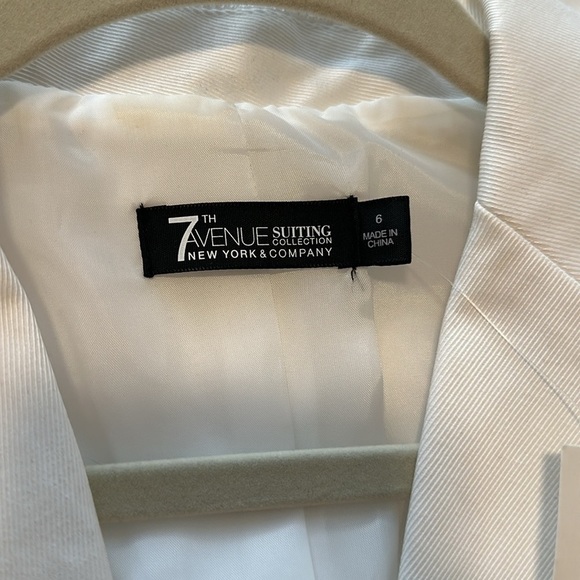 NWT NY & CO White 2-Button Blazer Size 6 - Picture 7 of 12